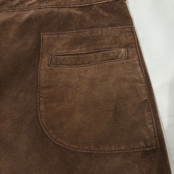 Lilly Pulitzer Brown Pig Suede A-Line Boho Western Vintage Skirt with Pockets 12 - Picture 6 of 11